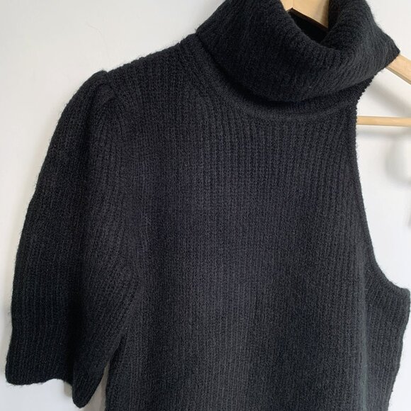 Gap One-Shoulder Turtleneck Sweater Medium Black - Picture 3 of 6